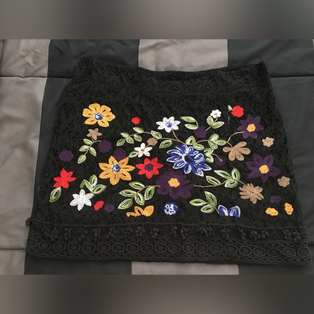 Embroidered mini skirt